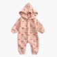 Baby Autumn And Winter Cherry Print Jumpsuit - Cherry Big Hoodie Jumpsuit for Tiny Climbers