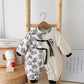 Baby Autumn And Winter Onesie Newborn Chinese Wind Panda Go Out Clothes Plus Velvet Thickened Romper - Snuggly Panda