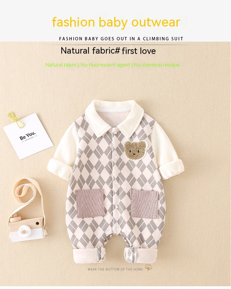 Baby Autumn Clothing Jumpsuit Baby Clothes Men’s Newborn Outerwear Climbing Sweater - Tiny Climbers in Cozy Cotton