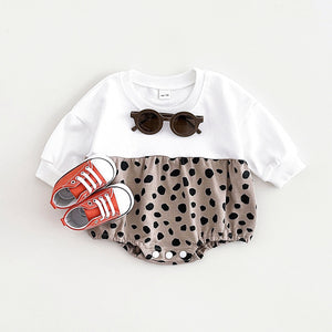 Baby Autumn Long Sleeve Leopard Print Cotton Onesie - Leopard Print Onesie for Tiny Fashionistas