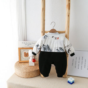 Black Unisex Climbing Jumpsuit in Polyester Cotton Blend for the United States - Tiny Tots Adventure Cozy Cartoon