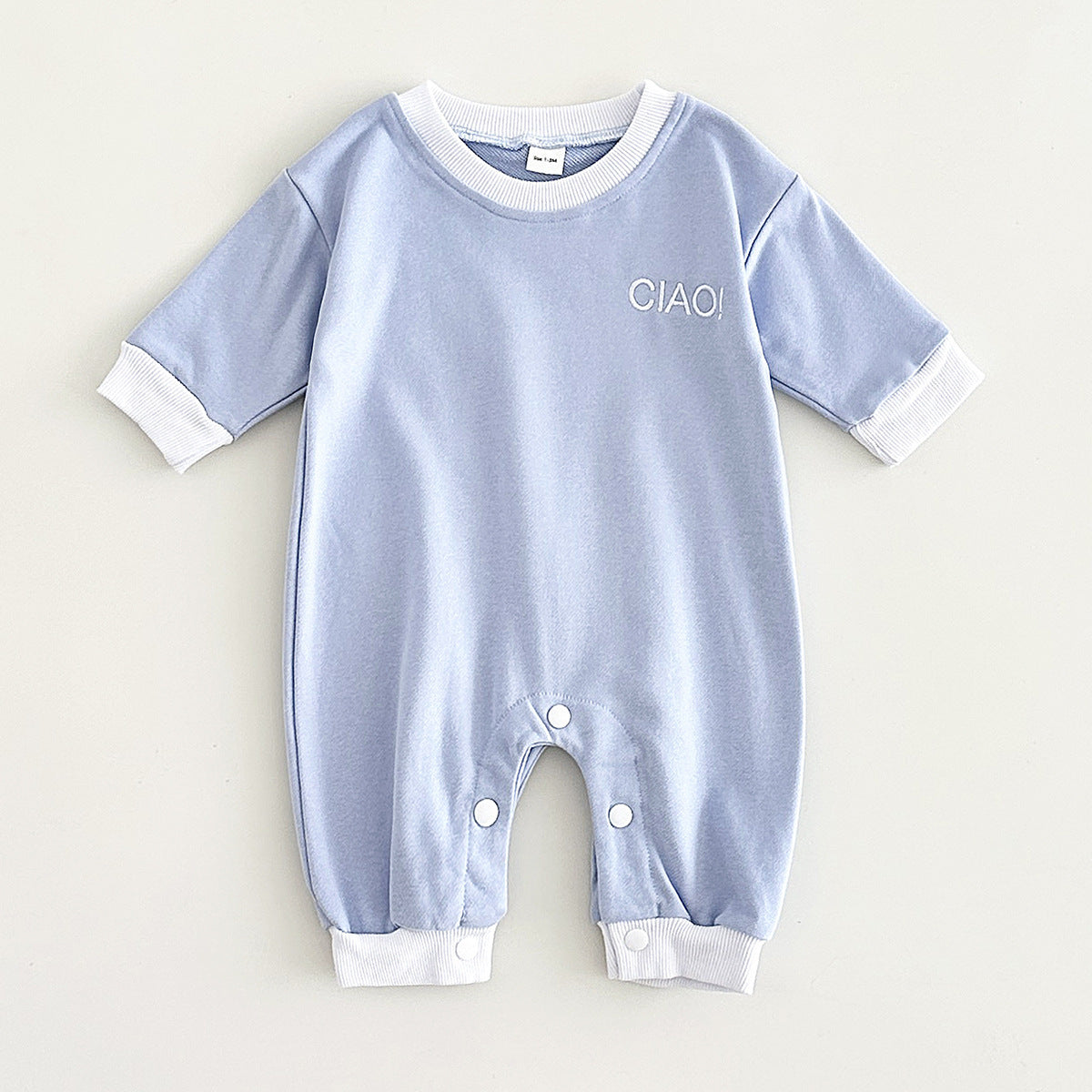 Baby Autumn Solid Color Half Sleeve Round Neck Onesie - Tiny Fashionista’s Cozy Autumn Onesie Awaits