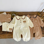 Baby Bear Pocket Romper Turn-down Collar Coat - Snug as a Baby Bear in this Chilly Coat