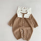 Baby Boy And Girl Cute Bear Head Twist Jumpsuit - Cute Bear Jumpsuit for Stylish Tiny Tots