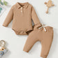 Baby Boy Cotton Hollow Striped Polo Shirt Trousers Suit - Tiny Tots Looking Sharp in Baby Boy Polo Trousers