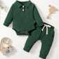 Baby Boy Cotton Hollow Striped Polo Shirt Trousers Suit - Tiny Tots Looking Sharp in Baby Boy Polo Trousers