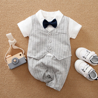 Baby Boy Gentleman Jumpsuit Baby Autumn Clothing - Dapper Baby Boy Jumpsuit for Recommended Height Fun