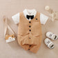 Baby Boy Gentleman Jumpsuit Baby Autumn Clothing - Dapper Baby Boy Jumpsuit for Recommended Height Fun