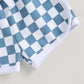 Baby Boy Shorts Short Sleeve Printed Chessboard Plaid Two-piece Set - Tiny Trendsetter Baby Boy Chessboard Chic Set