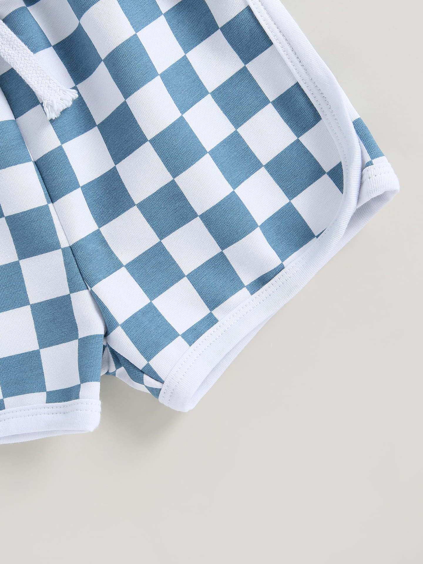 Baby Boy Shorts Short Sleeve Printed Chessboard Plaid Two-piece Set - Tiny Trendsetter Baby Boy Chessboard Chic Set