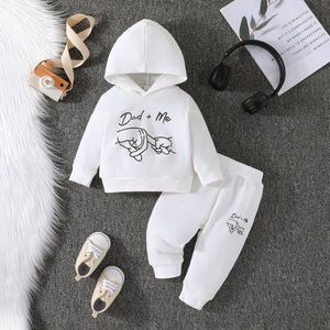 Baby Boy Solid Color Hoodie Trousers Suit - Baby Boy Hoodie Trousers Suit in Solid Color Fun