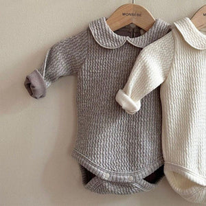 Unisex Cotton Hooded Sweater in Gray and Milky White for the United States - Bodysuits Tiny Humans with Style Giggles
