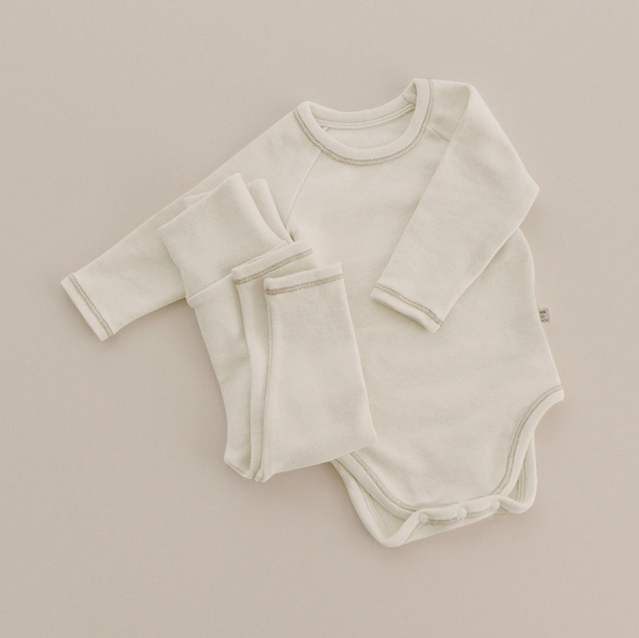 Baby Bunny Ears Bellyband Triangle Jumpsuit Trousers Suit - Baby Bunny Ears Jumpsuit in Milky White Fun