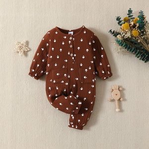 Brown Apricot Baby Climbing Overall Cotton Suitable for United States Markets - Jumpsuits So Comfy Even Parents Want