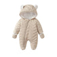 Baby Cotton Coat Quilted Fleece-lined Windproof Jumpsuit - Cozy Baby Jumpsuit with Foot Wrap for Chill Adventures