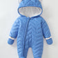 Baby Cotton Coat Quilted Fleece-lined Windproof Jumpsuit - Cozy Baby Jumpsuit with Foot Wrap for Chill Adventures