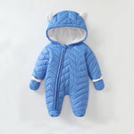 Baby Cotton Coat Quilted Fleece-lined Windproof Jumpsuit - Cozy Baby Jumpsuit with Foot Wrap for Chill Adventures