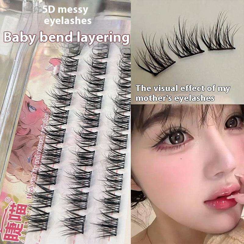 Baby Curved Mink False Eyelashes with Glue-Free 5D Fur - Teleplus baby curved mink fur false eyelashes messy