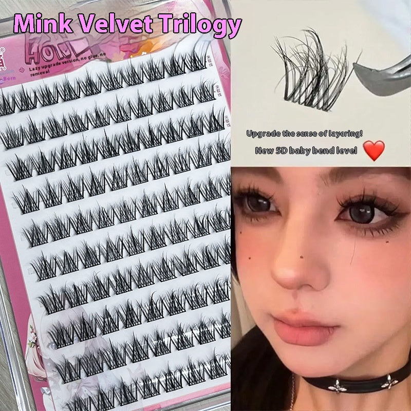 Baby Curved Mink False Eyelashes with Glue-Free 5D Fur - Teleplus baby curved mink fur false eyelashes messy