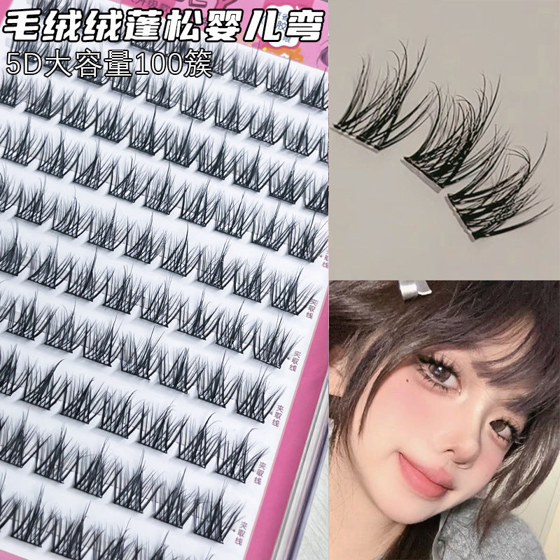 Baby Curved Mink False Eyelashes with Glue-Free 5D Fur - Teleplus baby curved mink fur false eyelashes messy