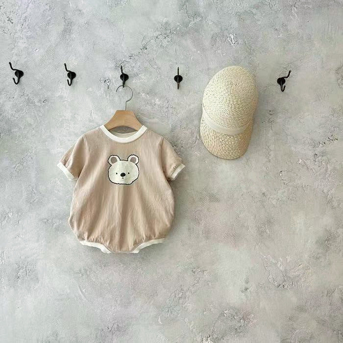 Baby Cute Bear Casual Short Sleeve Rompers - Baby Cute Bear Short Sleeve Rompers for Toddlers