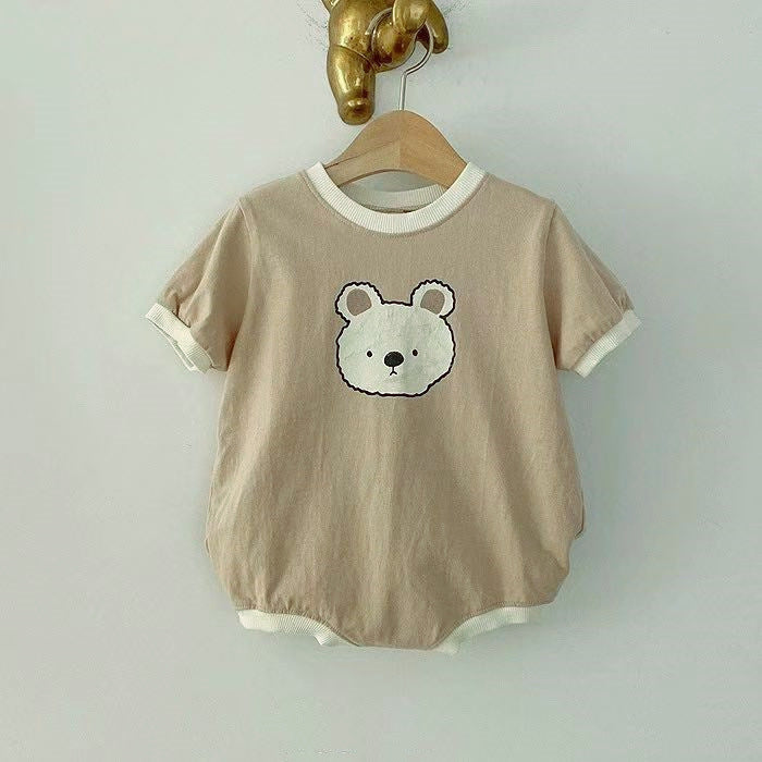 Baby Cute Bear Casual Short Sleeve Rompers - Baby Cute Bear Short Sleeve Rompers for Toddlers