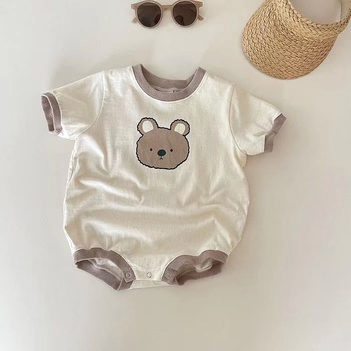 Baby Cute Bear Casual Short Sleeve Rompers - Baby Cute Bear Short Sleeve Rompers for Toddlers