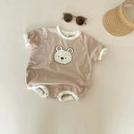 Baby Cute Bear Casual Short Sleeve Rompers - Baby Cute Bear Short Sleeve Rompers for Toddlers