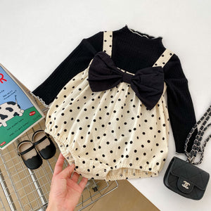 United States Dot Bow Suit in Cotton for Asian Sizing CHF Style - Tiny Fashionista’s Romper Stars united states chf dot