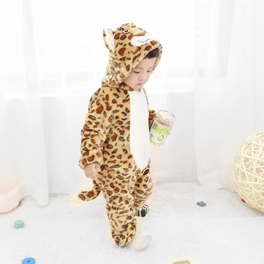 Baby Flannel Animal-shaped Jumpsuit - Cuddle Up in Our Wild Baby Flannel Jumpsuits