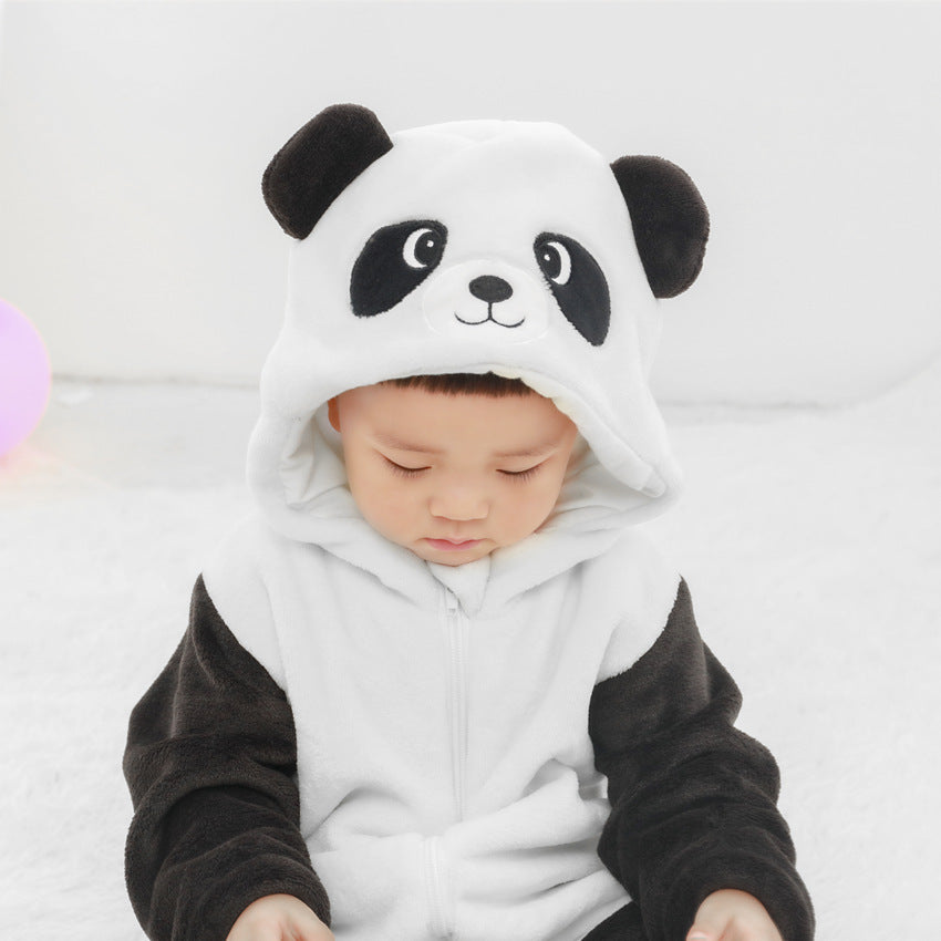 Baby Flannel Animal-shaped Jumpsuit - Cuddle Up in Our Wild Baby Flannel Jumpsuits