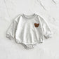 Baby Girl Bear Embroidery Round Neck Long Sleeve Jumpsuit - Baby Girl Bear Jumpsuit for Cozy Long Sleeve Cuteness