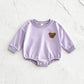 Baby Girl Bear Embroidery Round Neck Long Sleeve Jumpsuit - Baby Girl Bear Jumpsuit for Cozy Long Sleeve Cuteness