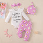 Baby Girl Cotton Romper 4-piece Set - Tiny Fashionista’s 4-Piece Romper Set for Giggles