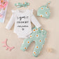 Baby Girl Cotton Romper 4-piece Set - Tiny Fashionista’s 4-Piece Romper Set for Giggles