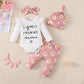 Baby Girl Cotton Romper 4-piece Set - Tiny Fashionista’s 4-Piece Romper Set for Giggles