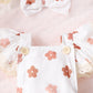 Baby Girl Lace Flounced Sleeve Small Flower Full Printed Triangle Rompers - Lace Rompers for Baby Girls Who Flower Power