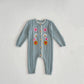 Baby Girls’ Handmade Embroidery Knitted Jumpsuit - Baby Girls Handmade Knitted Jumpsuit Cotton Fabric