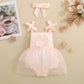 Baby Girl’s Love Tulle Jumpsuit Headscarf Two-piece Set - Tiny Fashionista’s Tulle Jumpsuit and Headscarf Set