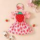 Baby Girl’s Summer Short-sleeved Top Suspender Skirt Floral Fruit Casual Skirt Suit - Baby Girl’s Short Sleeved