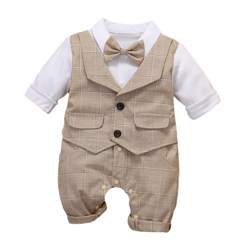 Baby Handsome Polyester Jumpsuit Children Fake Two Pieces - Baby Handsome Jumpsuit for Tiny Trendsetters