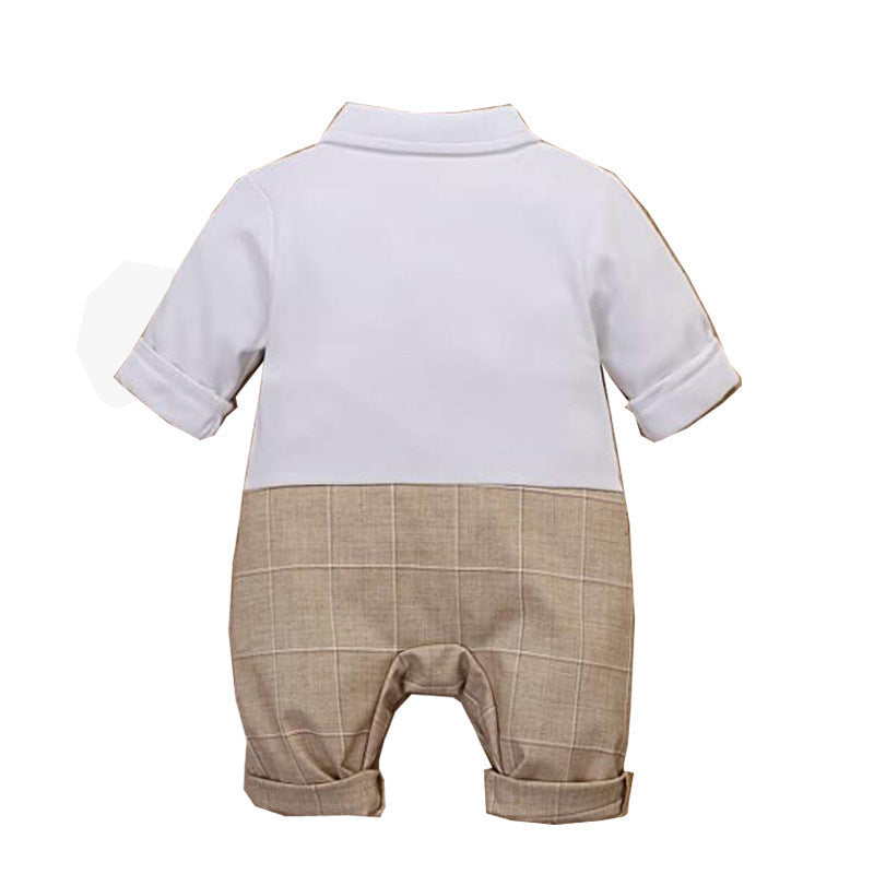 Baby Handsome Polyester Jumpsuit Children Fake Two Pieces - Baby Handsome Jumpsuit for Tiny Trendsetters