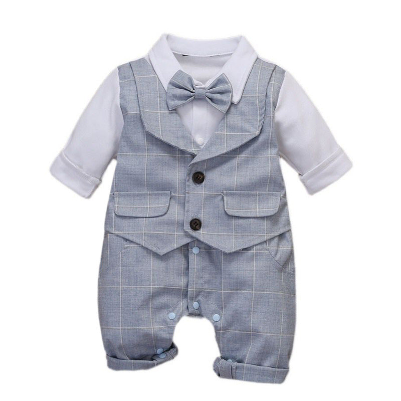 Baby Handsome Polyester Jumpsuit Children Fake Two Pieces - Baby Handsome Jumpsuit for Tiny Trendsetters