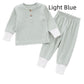 Baby Home Wear Cotton Sunken Stripe Two-piece Suit - Baby Home Wear That Makes Naptime Fashionable Fun