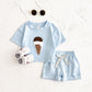 Baby Ice Cream Patch Short Sleeve Suit - Baby Ice Cream Suit for Future Food Critics