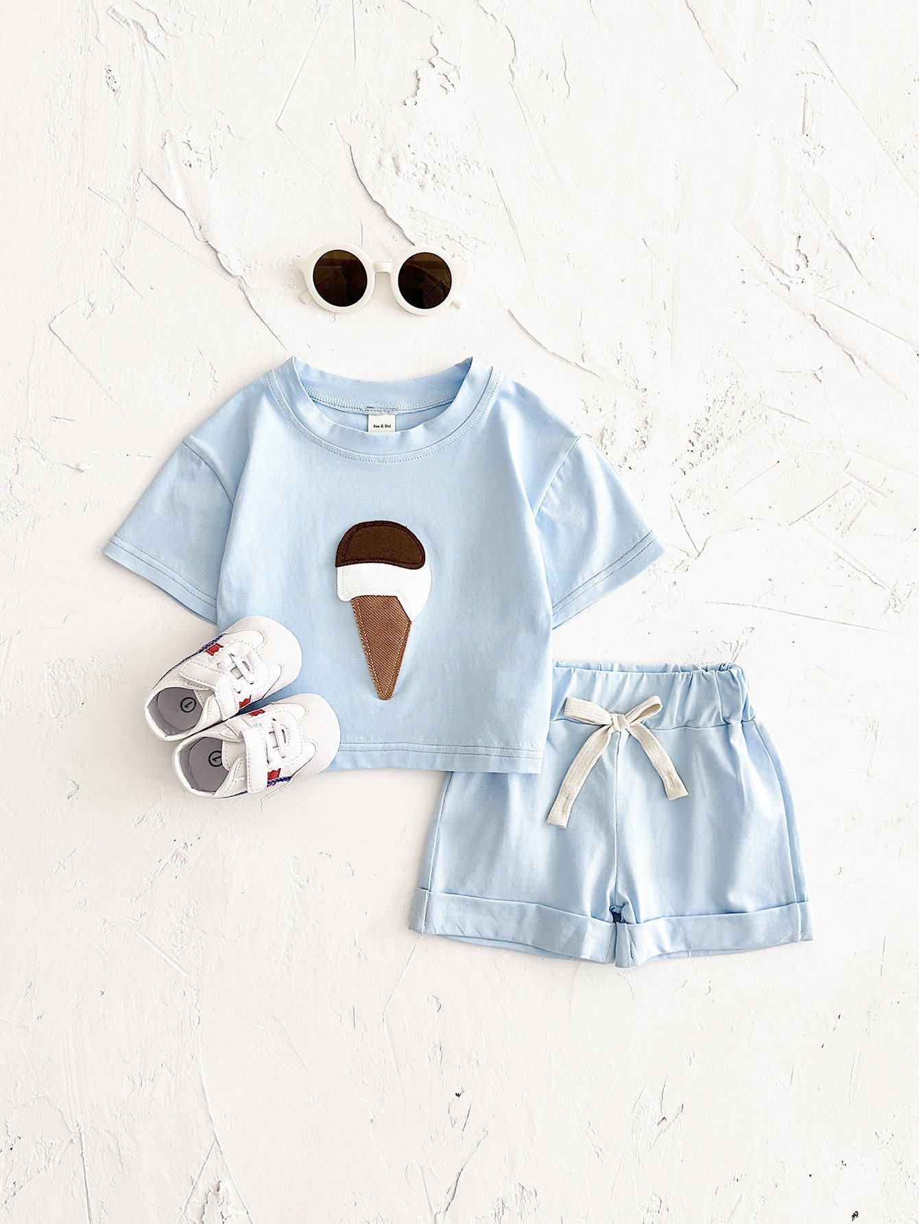 Baby Ice Cream Patch Short Sleeve Suit - Baby Ice Cream Suit for Future Food Critics