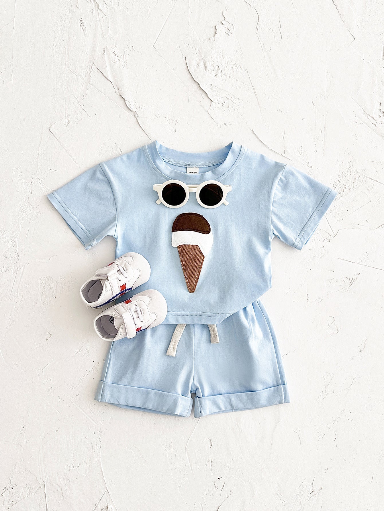 Baby Ice Cream Patch Short Sleeve Suit - Baby Ice Cream Suit for Future Food Critics