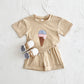 Baby Ice Cream Patch Short Sleeve Suit - Baby Ice Cream Suit for Future Food Critics