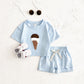 Baby Ice Cream Patch Short Sleeve Suit - Baby Ice Cream Suit for Future Food Critics