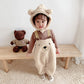 Baby Jumpsuit Autumn And Winter Plus Velvet Baby Clothing Bear Suspenders - Baby Jumpsuit with Velvet for Chilly Bear